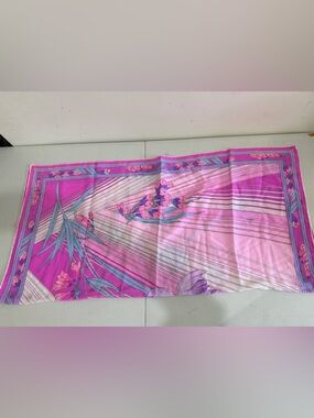 LEONARD  Floral Pink Women's Silk Scarf